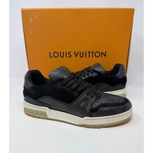 Louis Vuitton Trainer Sneaker Black Monogram Size 8 US 7 LV